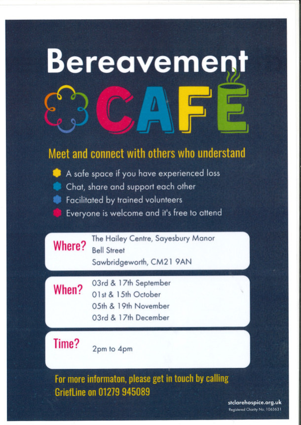 Bereavement Cafe  19 Nov 24