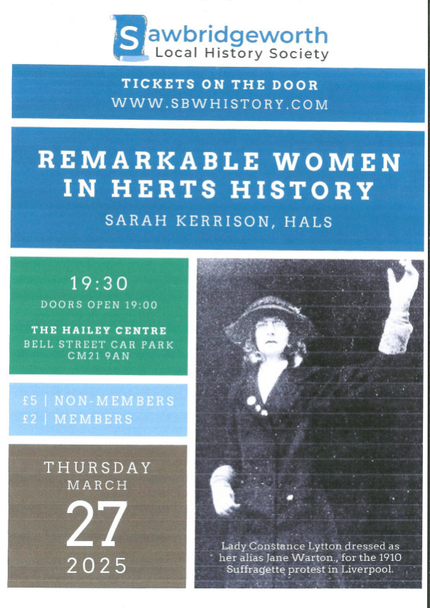 Remarkable Women in Herts History - Sawbridgeworth Local History Society